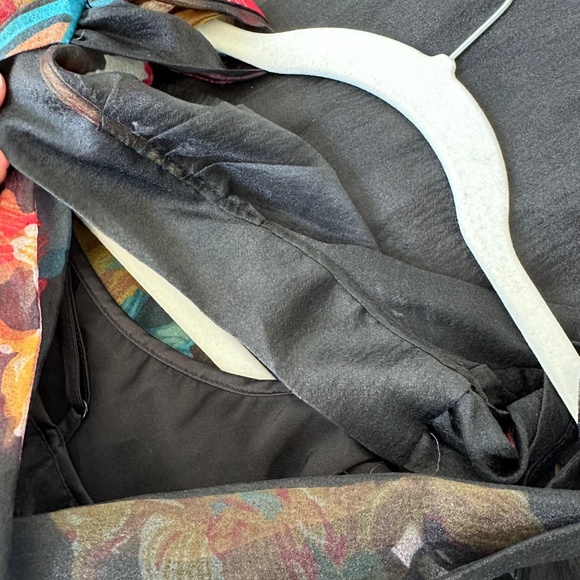 STAUD Calluna First Bloom Black Floral Maxi Dress Gown Organza Tie Size Small - Picture 11 of 14